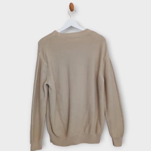 The Territory Ahead Sweater Mens Medium Beige Cable Knit Cozy Cabincore Neutral - Picture 2 of 6